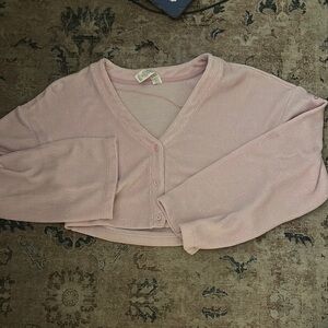 ALO Yoga Chenille Chalet Cardigan Sugarplum Pink
